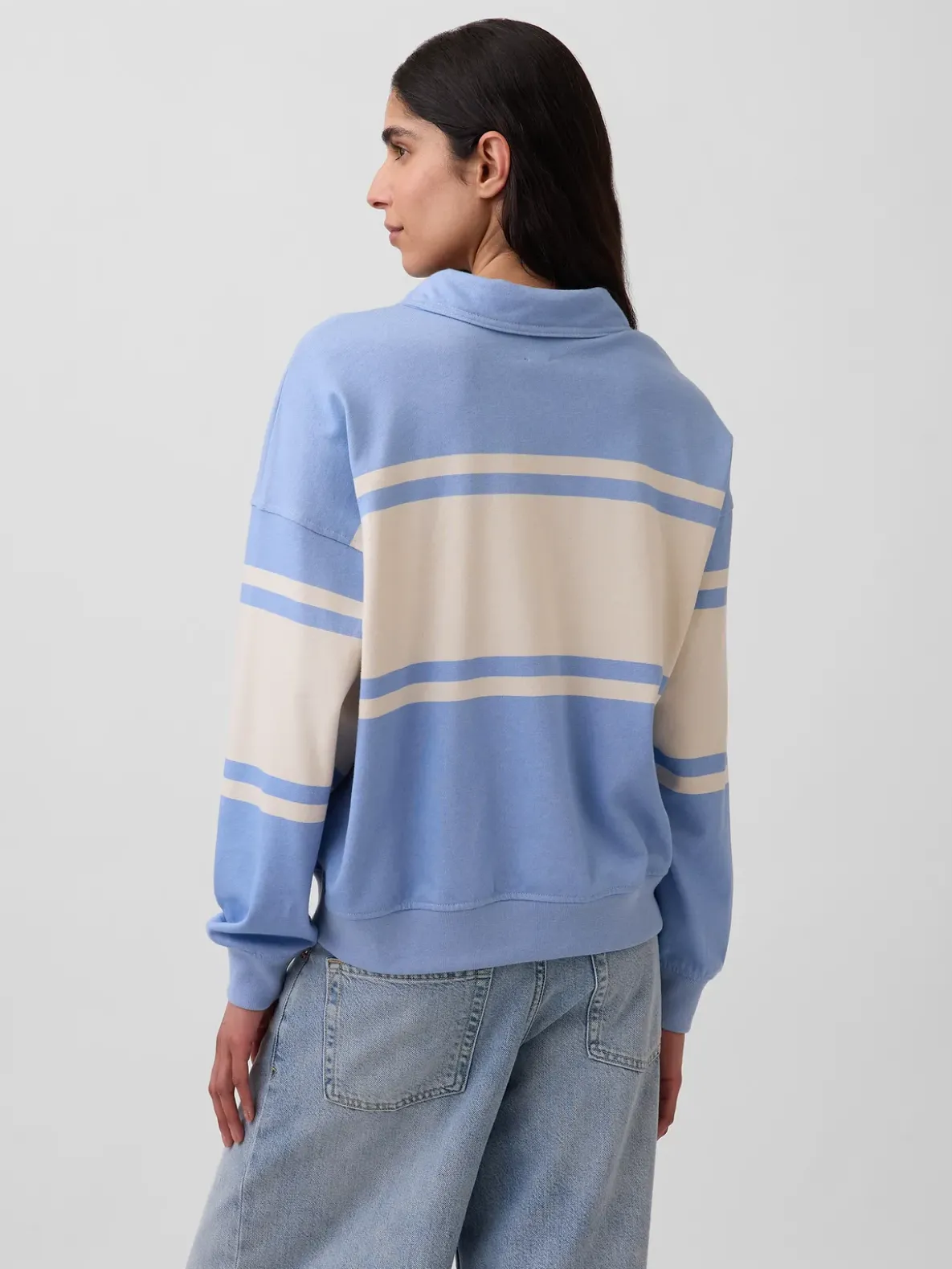 VintageSoft Terry Oversized Polo Sweatshirt