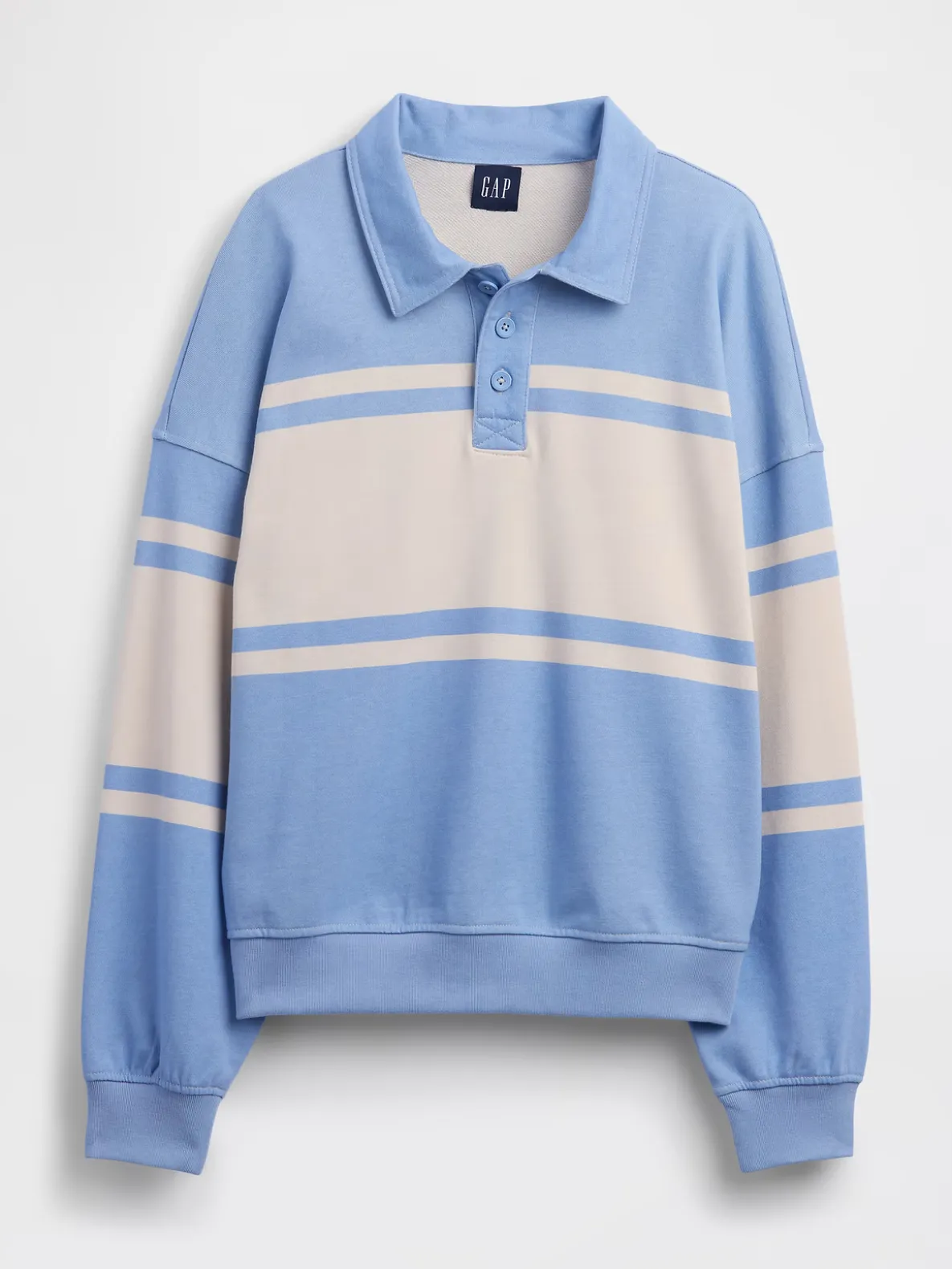 VintageSoft Terry Oversized Polo Sweatshirt