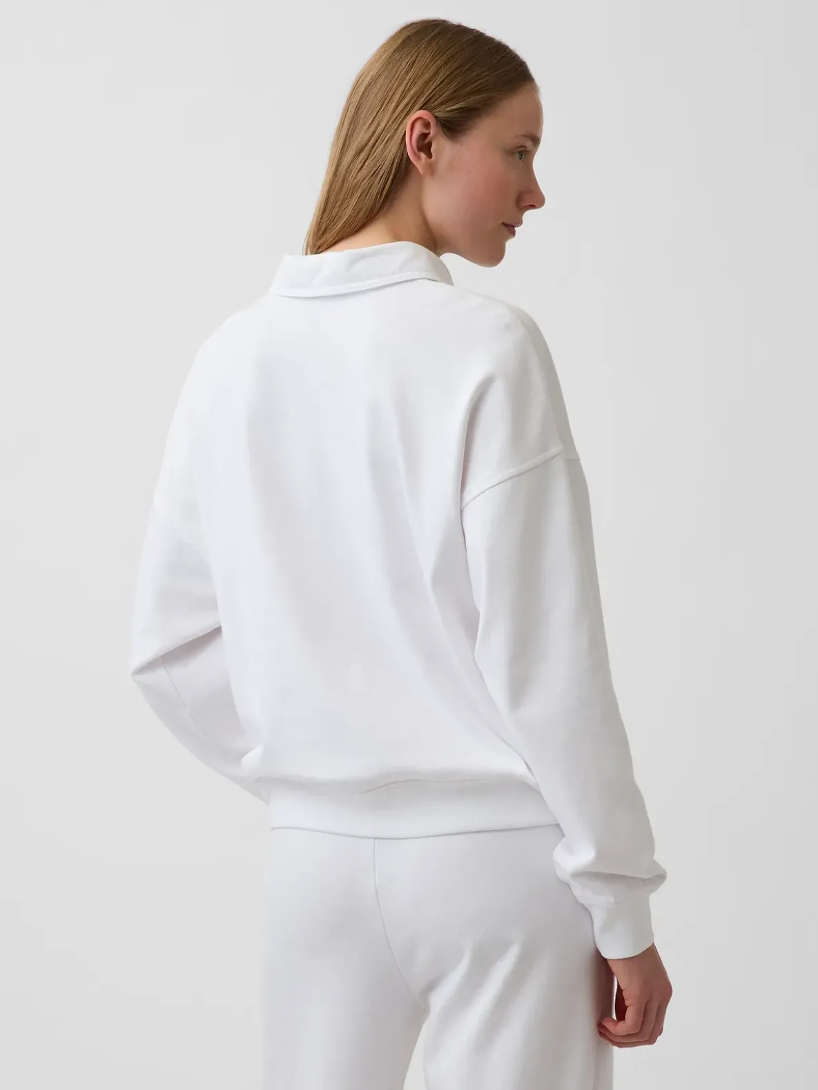 VintageSoft Terry Oversized Polo Sweatshirt