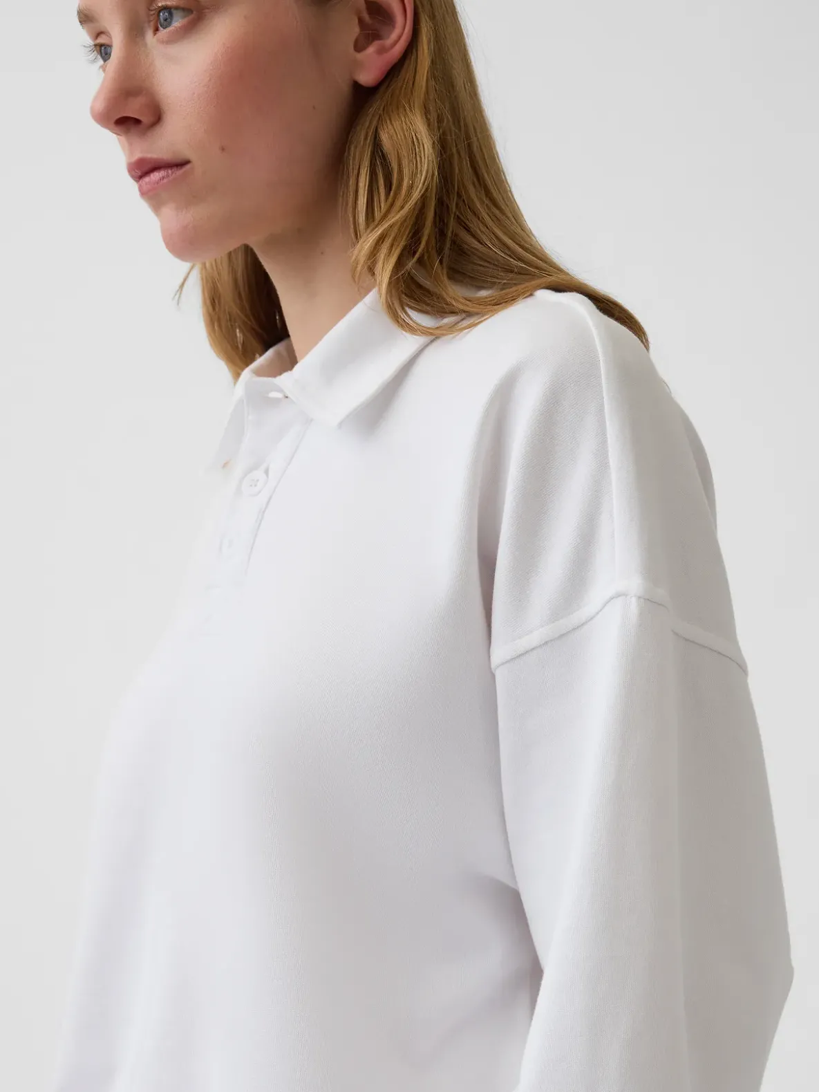 VintageSoft Terry Oversized Polo Sweatshirt