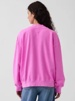 VintageSoft Terry Oversized Mockneck Logo Sweatshirt