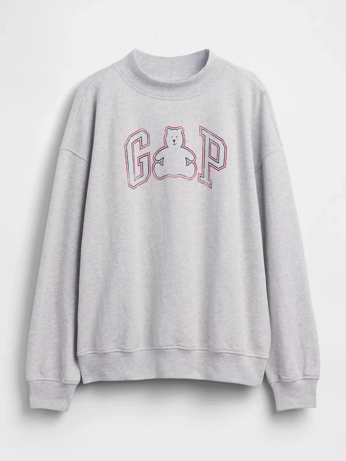 VintageSoft Terry Oversized Mockneck Logo Sweatshirt