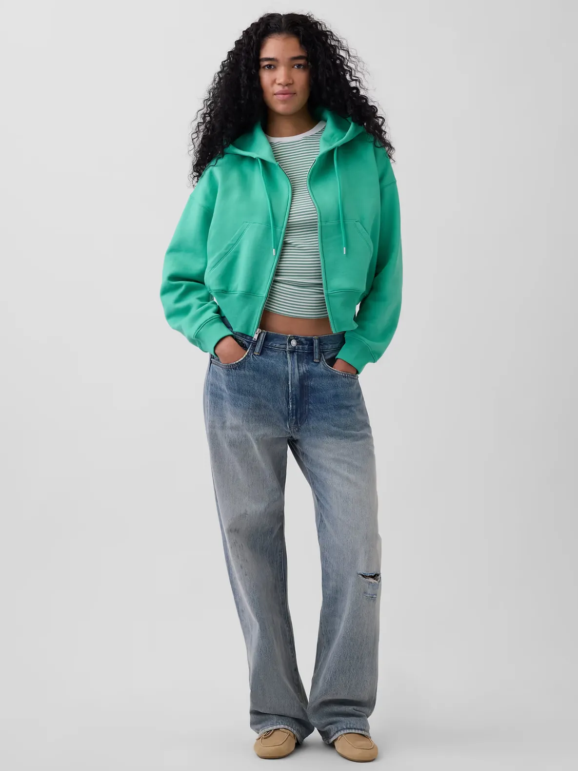 VintageSoft Wedge Zip Hoodie