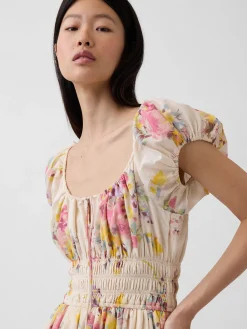 Voile Smocked Waist Maxi Dress