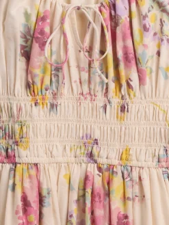 Voile Smocked Waist Maxi Dress