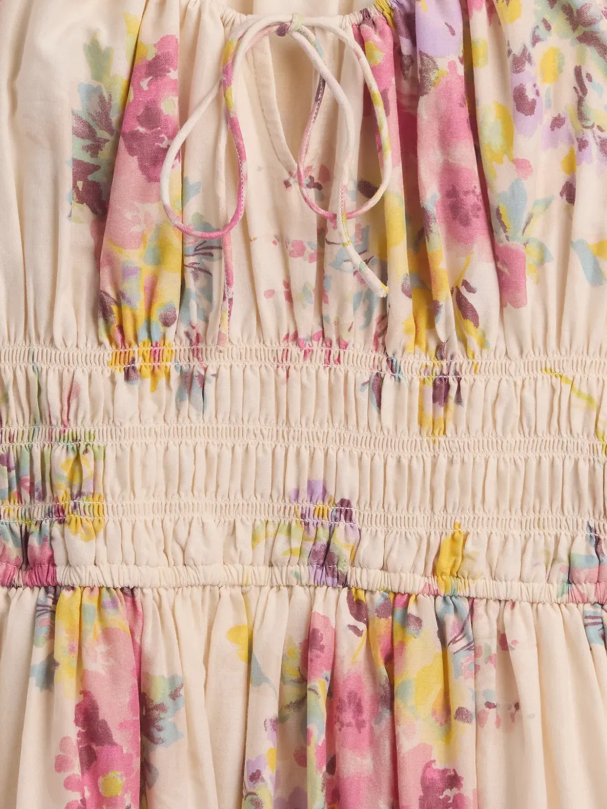 Voile Smocked Waist Maxi Dress