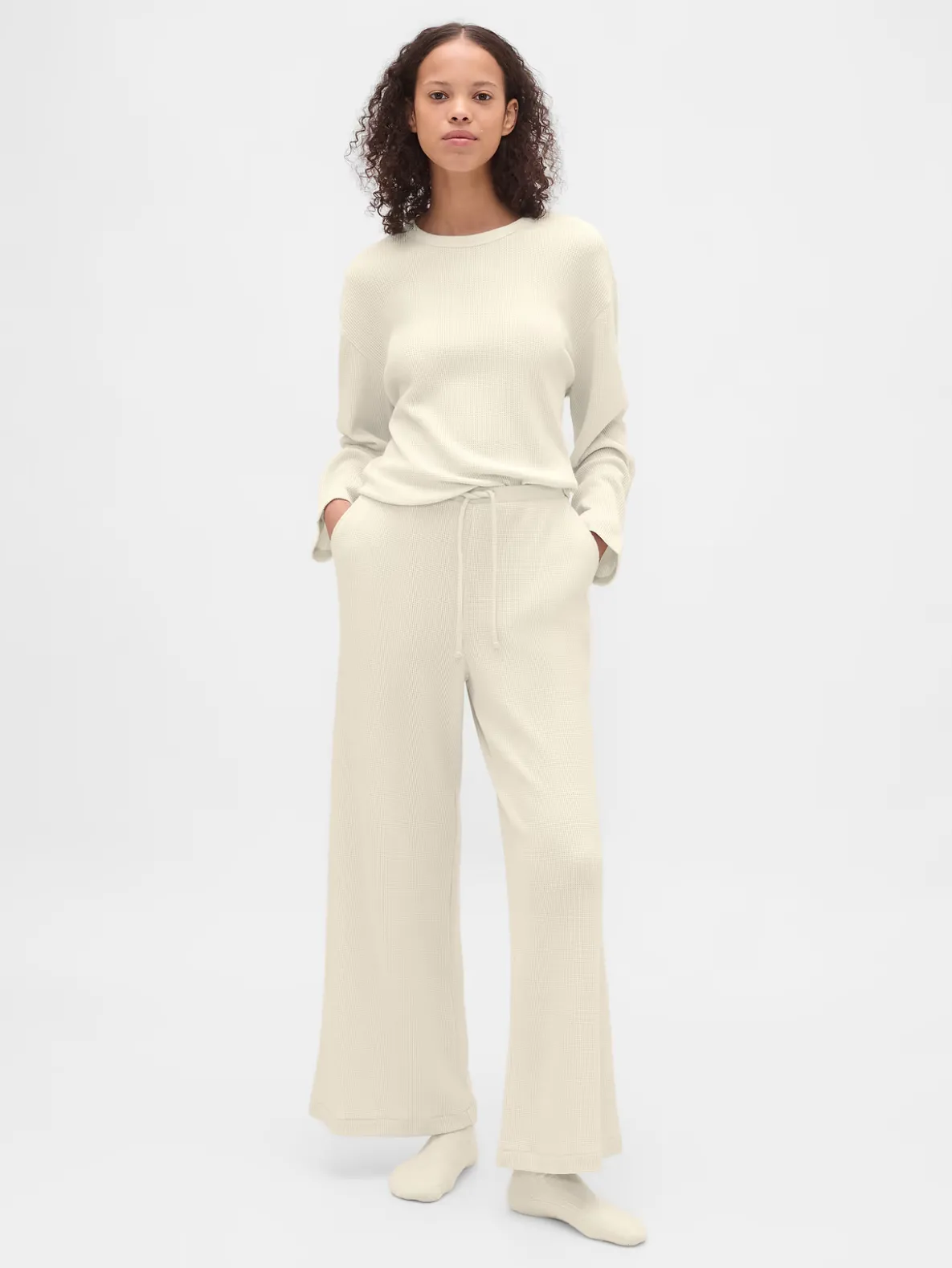 Waffle Wide-Leg PJ Pants