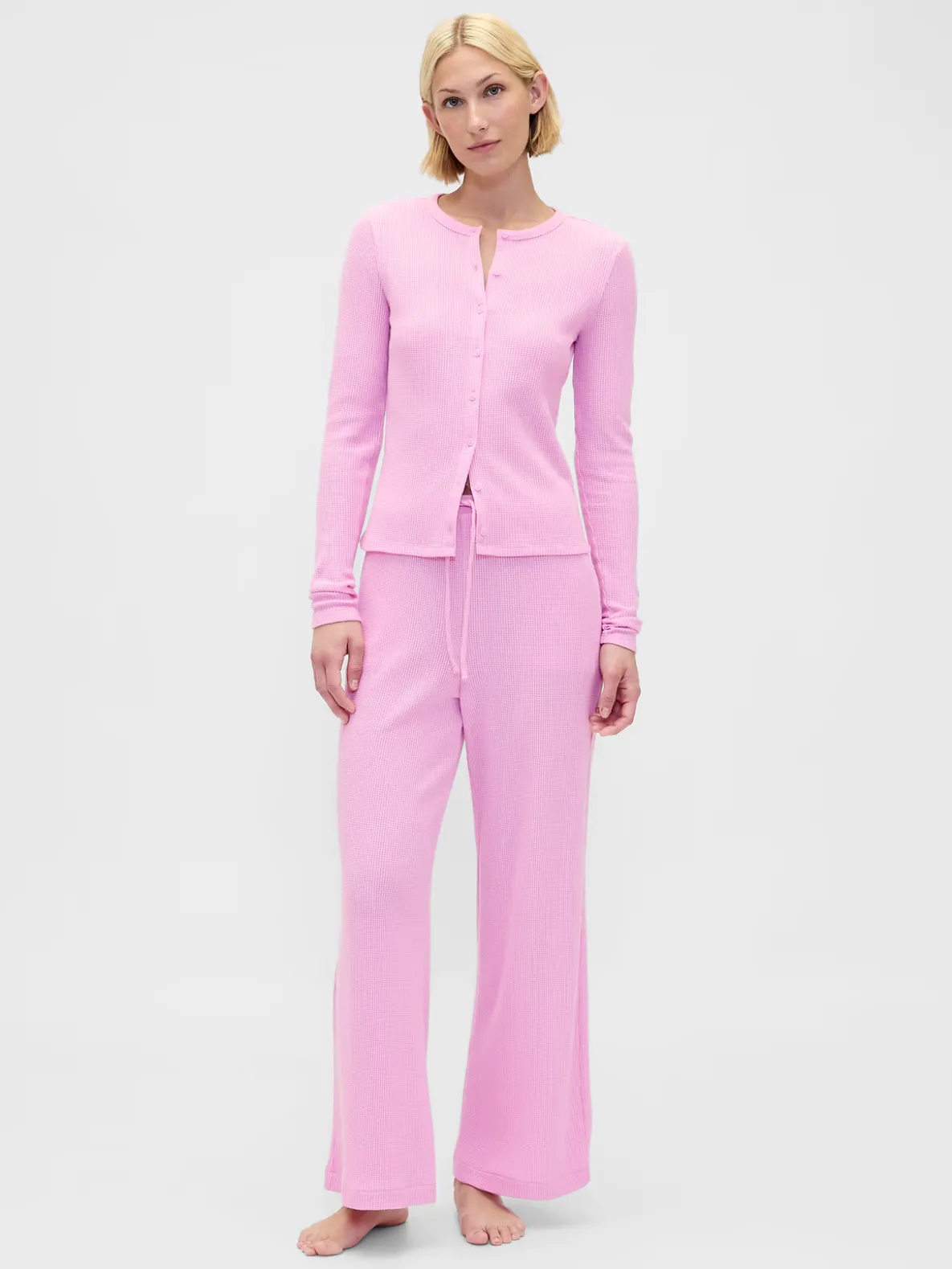Waffle Wide-Leg PJ Pants