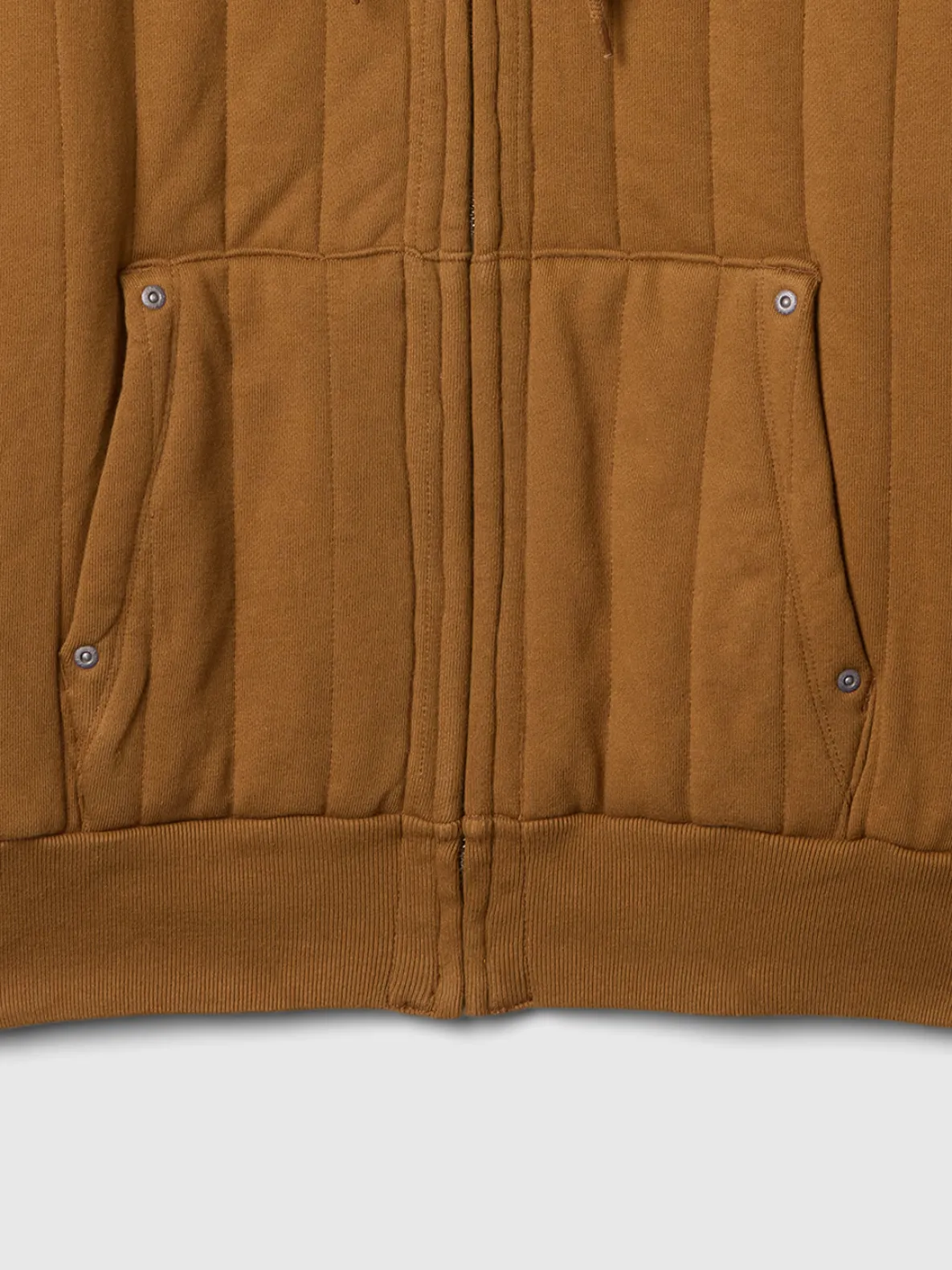 Waffle-Lined Quilted Zip Hoodie
