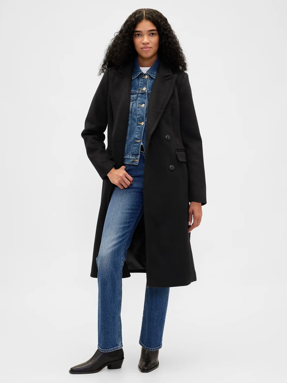 Wool-Blend Chesterfield Coat
