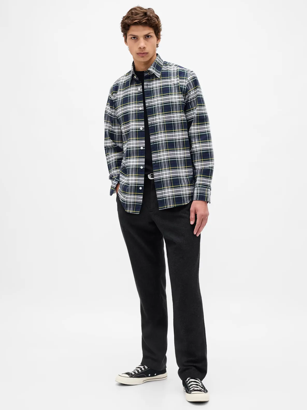 Wool-Blend Relaxed Straight Trousers