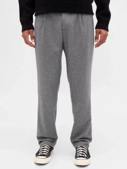 Wool-Blend Relaxed Straight Trousers