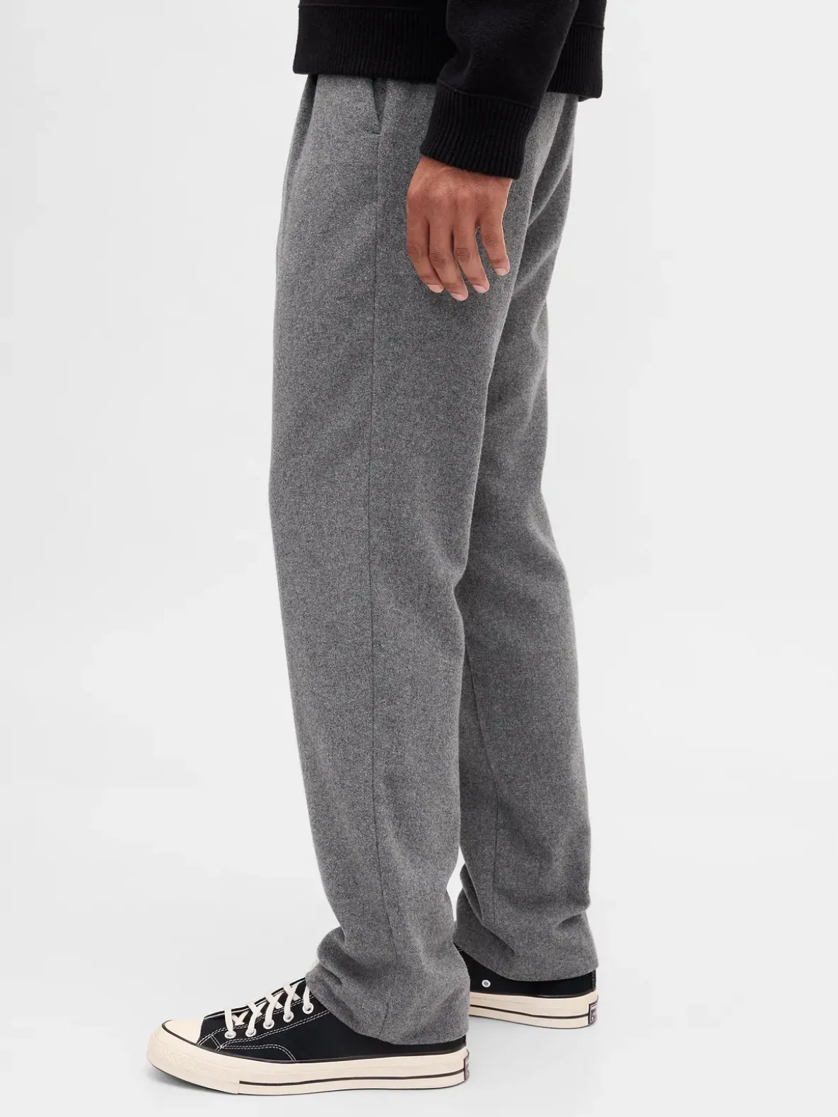 Wool-Blend Relaxed Straight Trousers