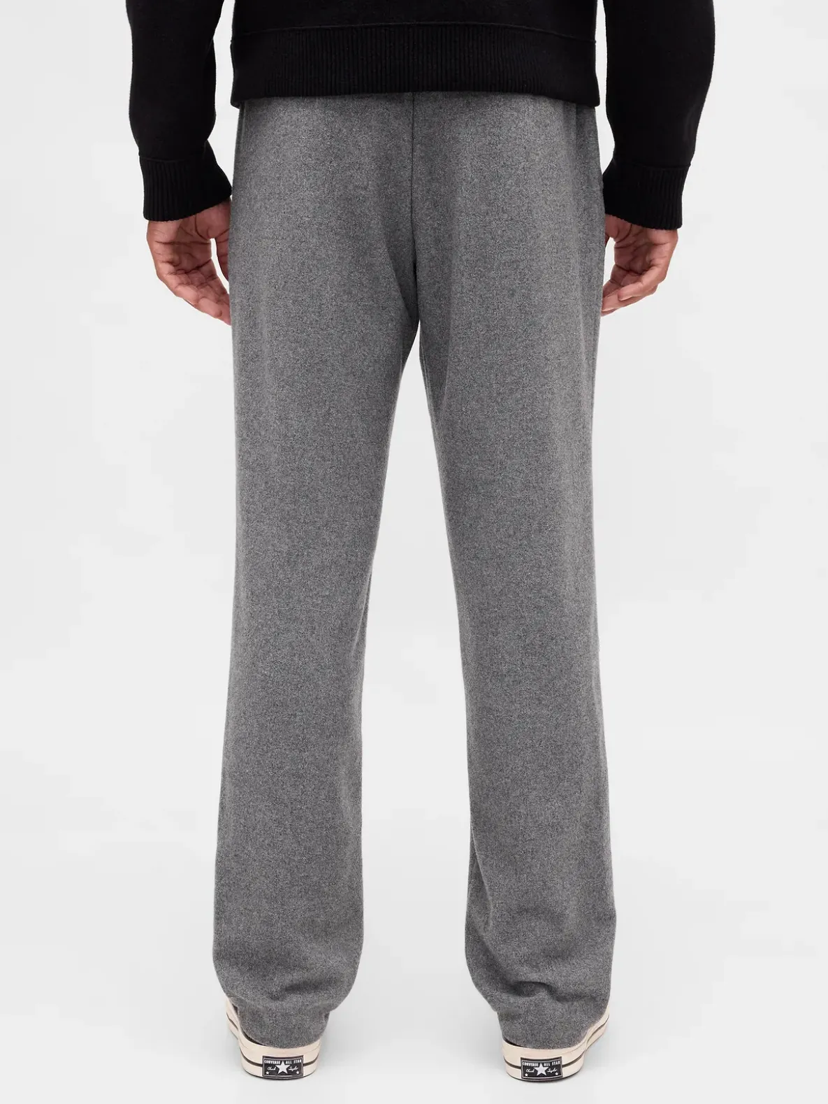Wool-Blend Relaxed Straight Trousers