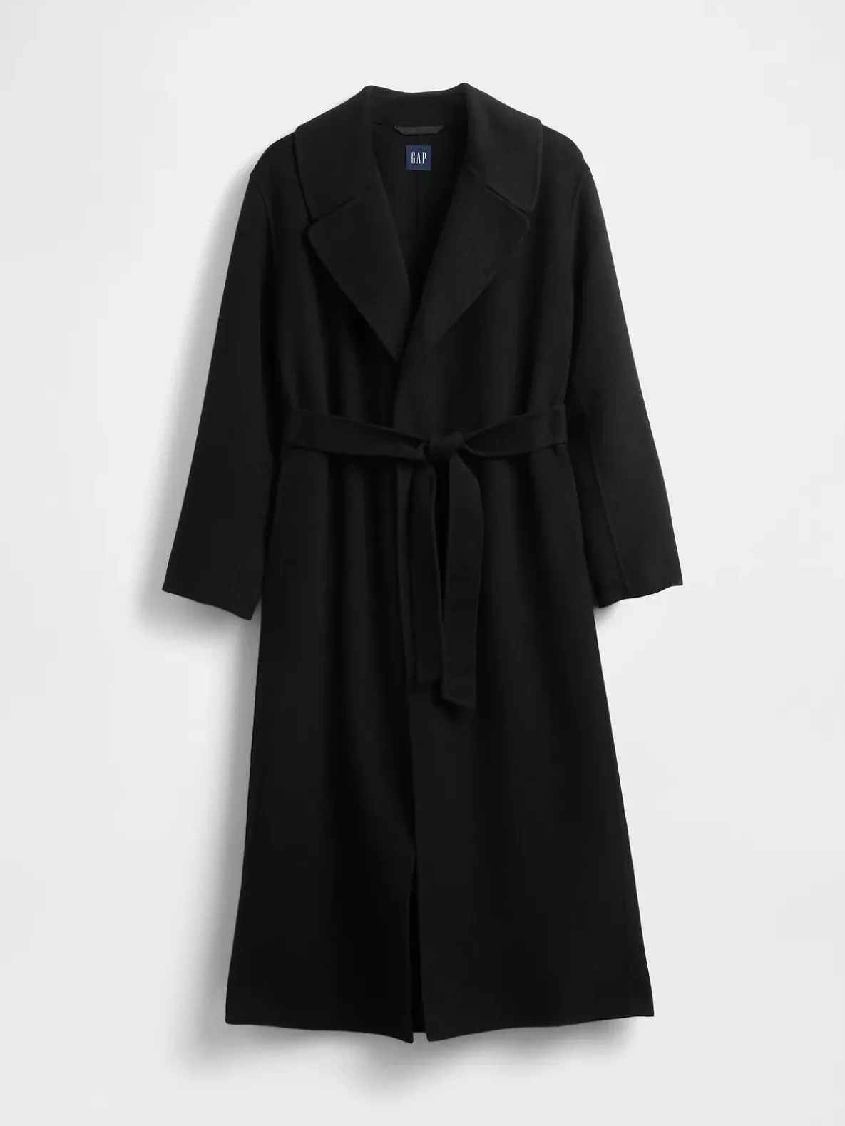 Wool-Blend Wrap Coat