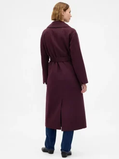 Wool-Blend Wrap Coat