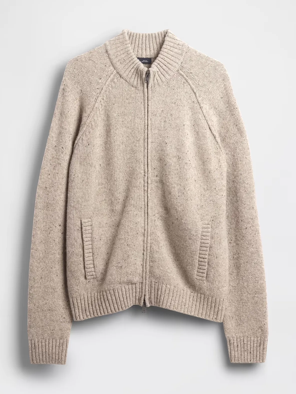 Wool-Blend Zip Cardigan Sweater