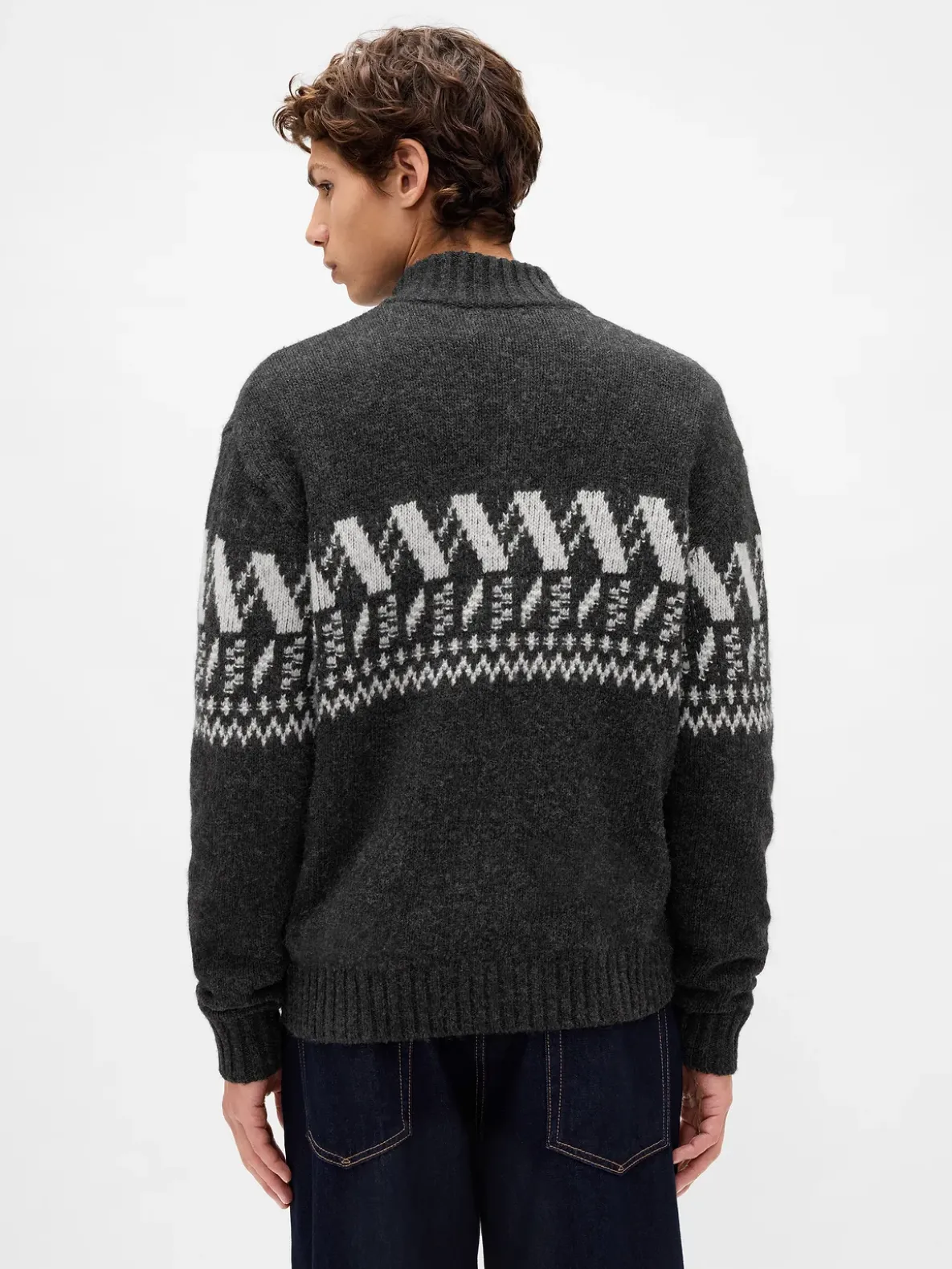 Wool-Blend Zip Cardigan Sweater