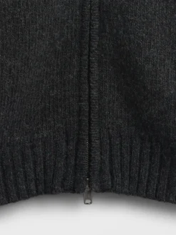 Wool-Blend Zip Cardigan Sweater