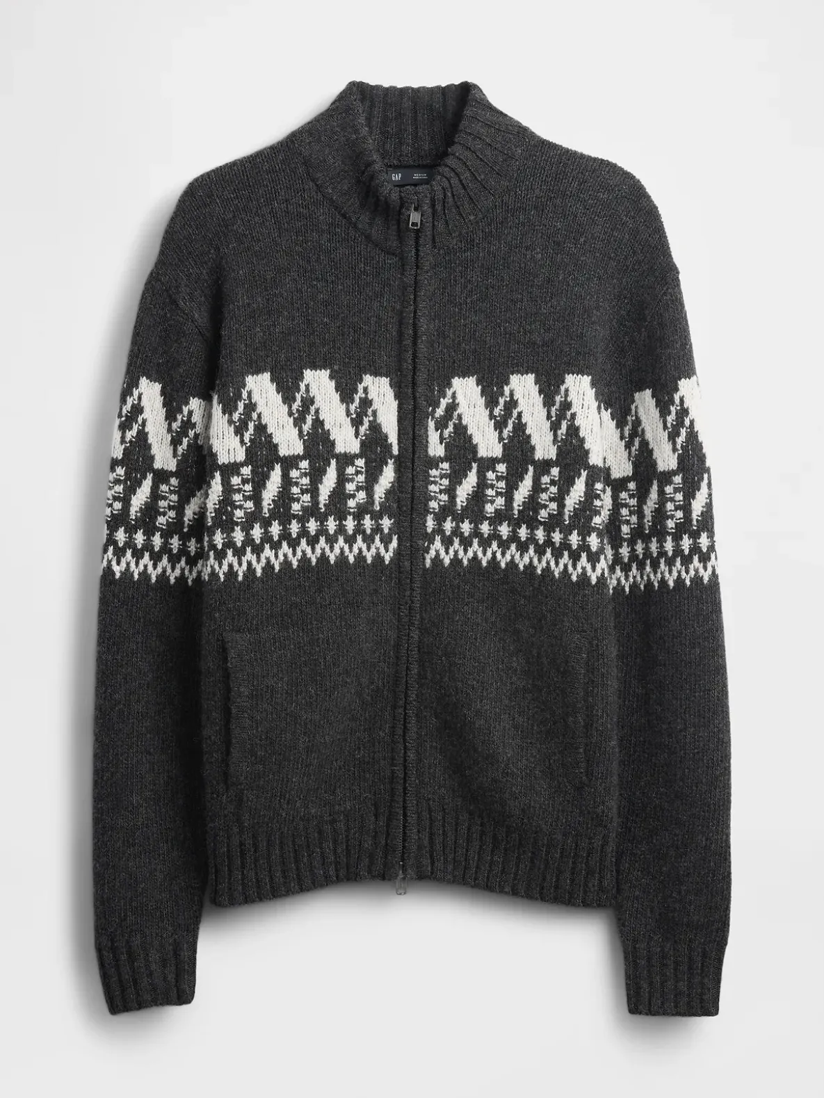 Wool-Blend Zip Cardigan Sweater